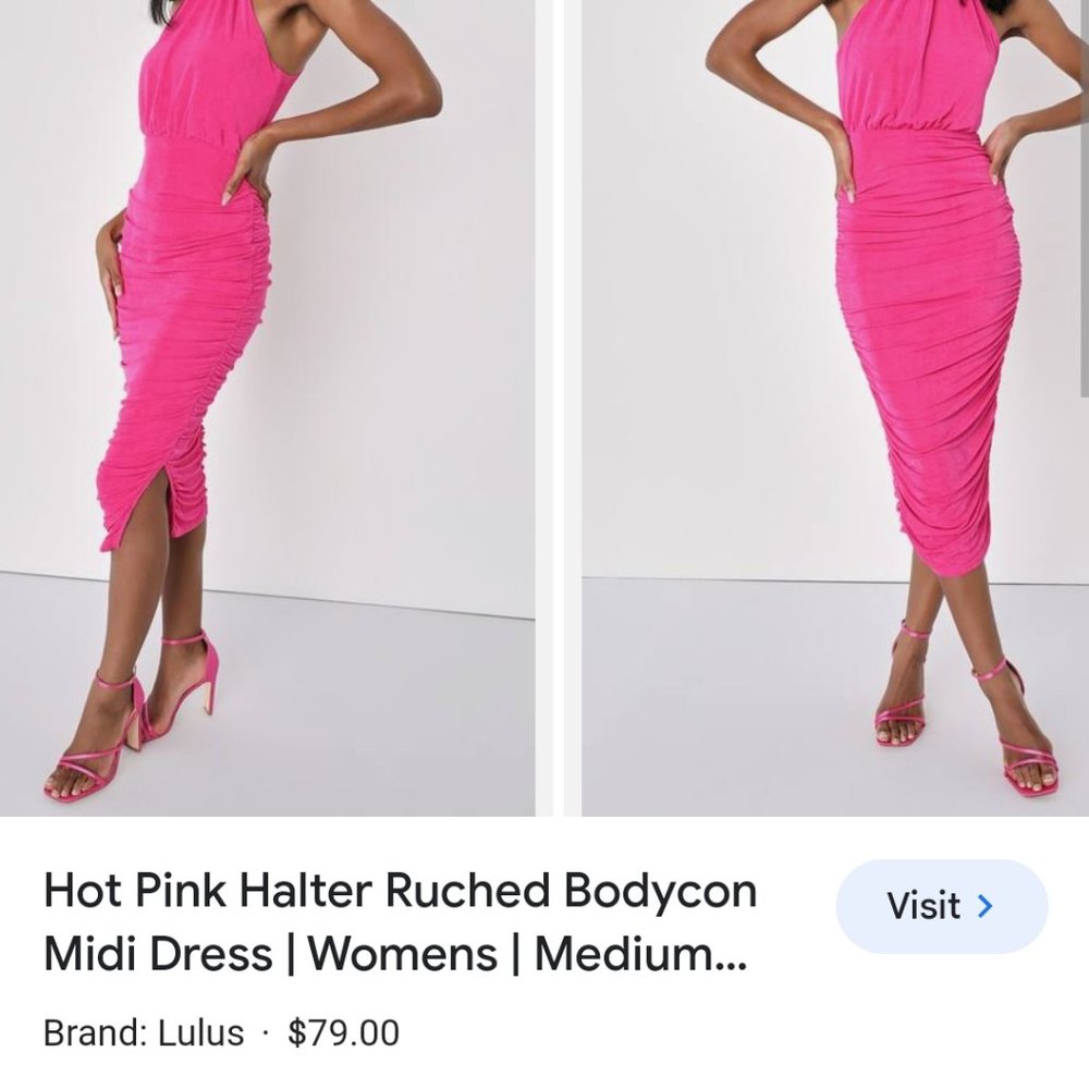 Lulus Hot Pink Bodycon dress new with tags. Size Small
